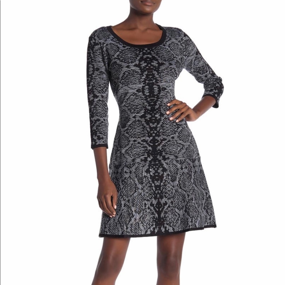 Nina Leonard Snake Print Sweater Dress - US Women’s Size XL